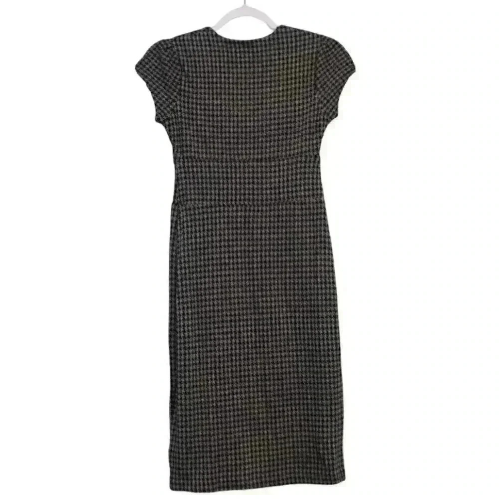 NWT Banana Republic Dress Size XS Houndstooth Fit & Flare Stretch Pleated - Picture 9 of 14